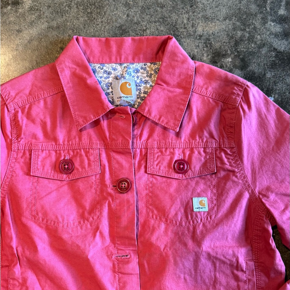 Carhartt Hot Pink Jean Jacket Size S (4/6)